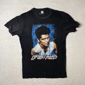 Bruno‎ Mars Moonshine Jungle Tour T-Shirt Mens Medium Black Distressed Graphic